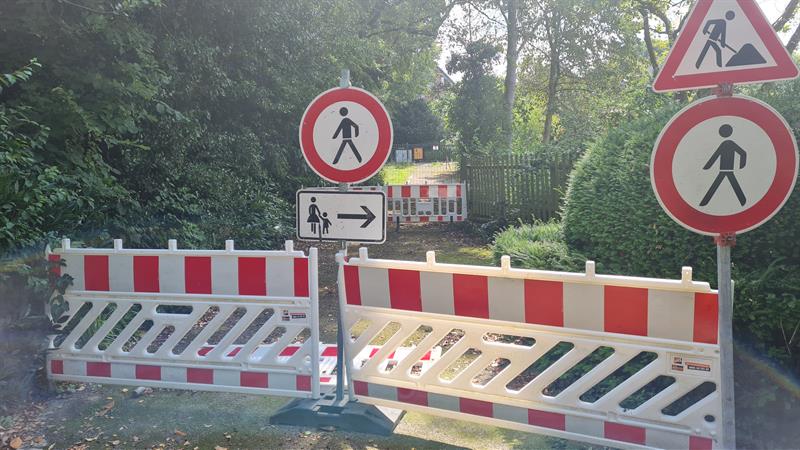 Umbaumaßnahme Poensgenpark / Sperrung des Wegeverbindung