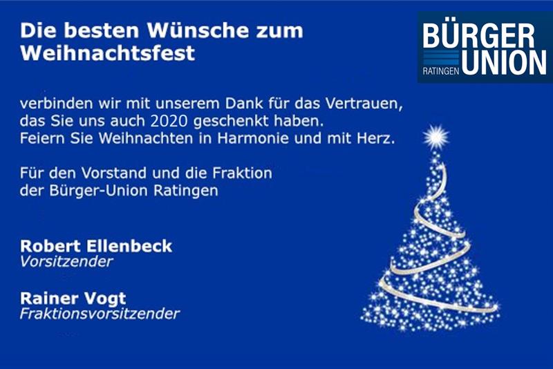 Die Bürger-Union wünscht ein Frohes Fest