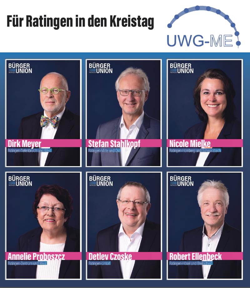 Kreistagskandidaten der Bürger-Union Ratingen