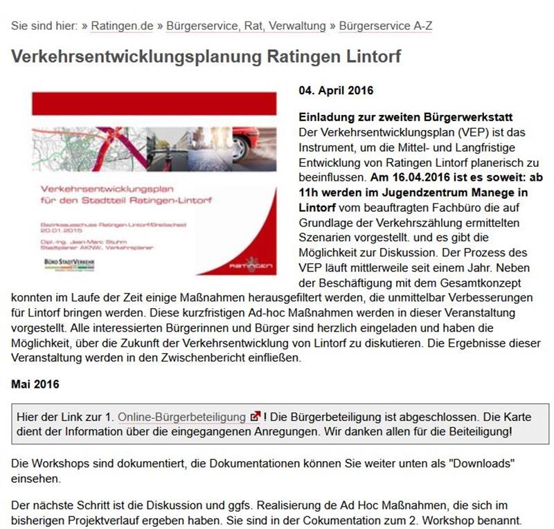 Verkehrslärm im Lintorfer Norden - Verkehrsgutachten Lintorf 